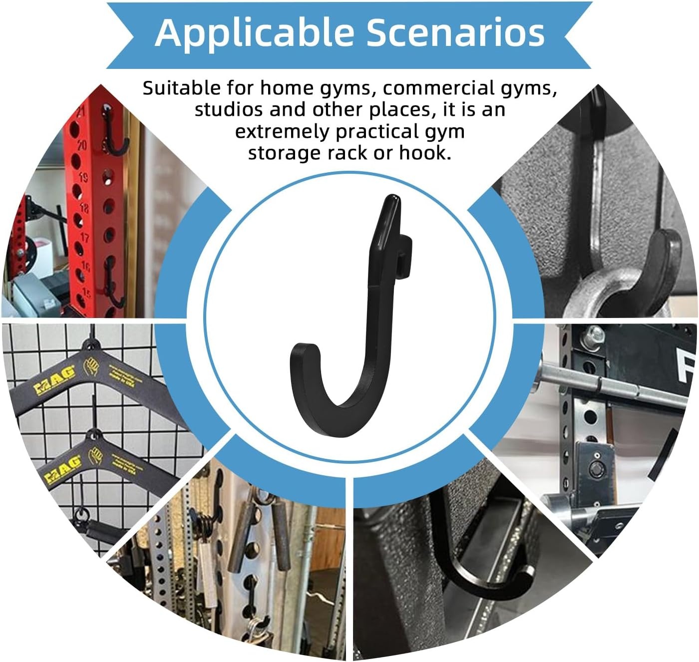 image:image8PSC Power Rack Attachments HooksSquat Rack Accessories HookDIY Storage Hook for Resistance Bands Barbell Collars and Gym Accessories 8PCSBlackBlack