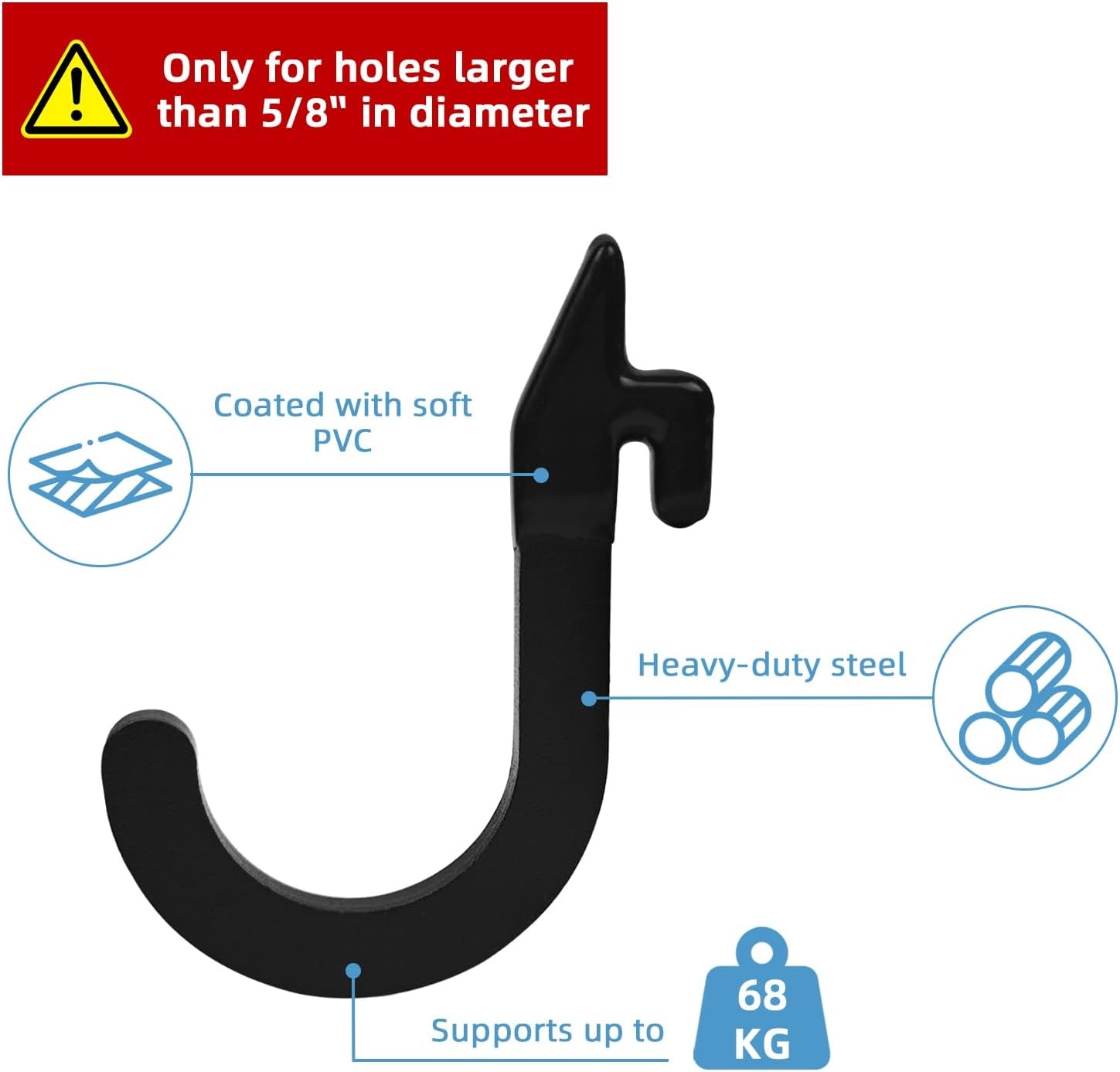 image:image8PSC Power Rack Attachments HooksSquat Rack Accessories HookDIY Storage Hook for Resistance Bands Barbell Collars and Gym Accessories 8PCSBlackBlack