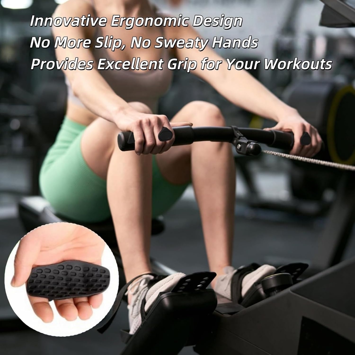 image:imageAntiSlip Workout Grips Ergonomic Alternative to Workout GlovesBlack
