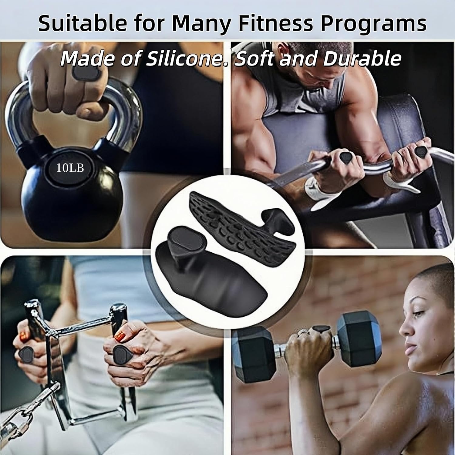 image:imageAntiSlip Workout Grips Ergonomic Alternative to Workout GlovesBlack
