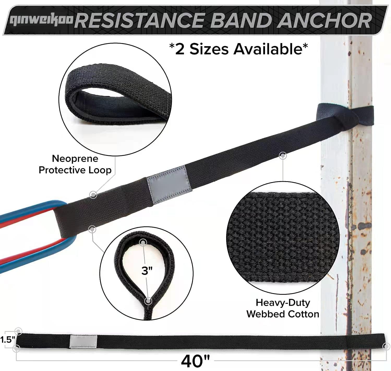 image:imageDoor Anchor Strap for Resistance Bands Padded Nylon Workout Door Anchor Fits Loop Bands amp Exercise Tubes for Home Gym Physical TherapyBlack06 42