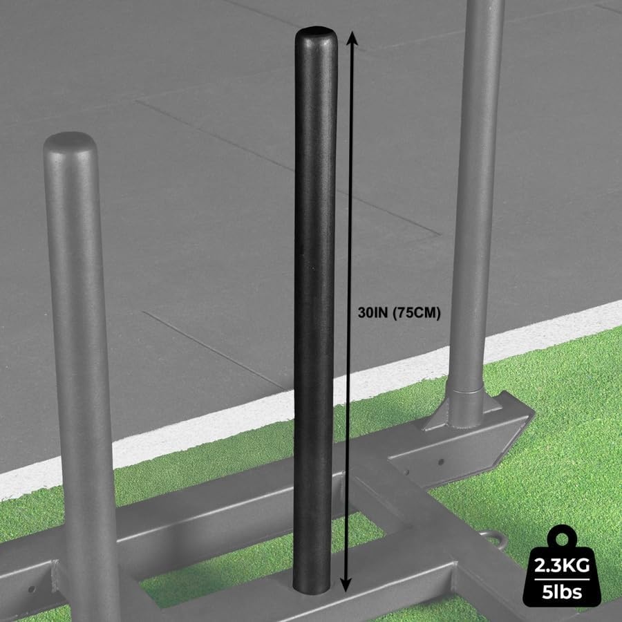 image:imageFORZA Competition Weight Sled HeavyDuty Steel Sled for Gym amp HYROX Training Removable Uprights with Optional DualHandle AttachmentWith Double Handle Attachment
