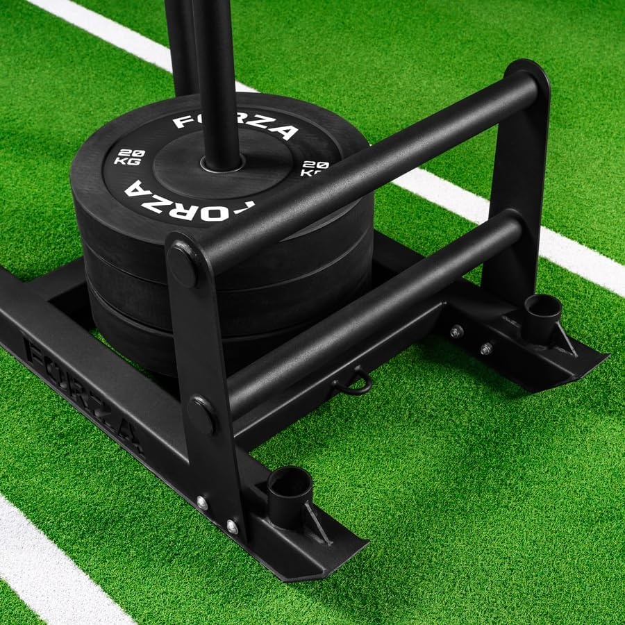 image:imageFORZA Competition Weight Sled HeavyDuty Steel Sled for Gym amp HYROX Training Removable Uprights with Optional DualHandle AttachmentWith Double Handle Attachment