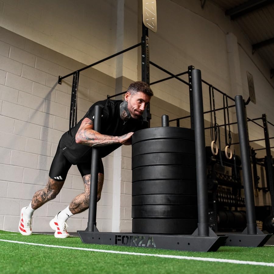 image:imageFORZA Competition Weight Sled HeavyDuty Steel Sled for Gym amp HYROX Training Removable Uprights with Optional DualHandle AttachmentWithout Double Handle Attachment