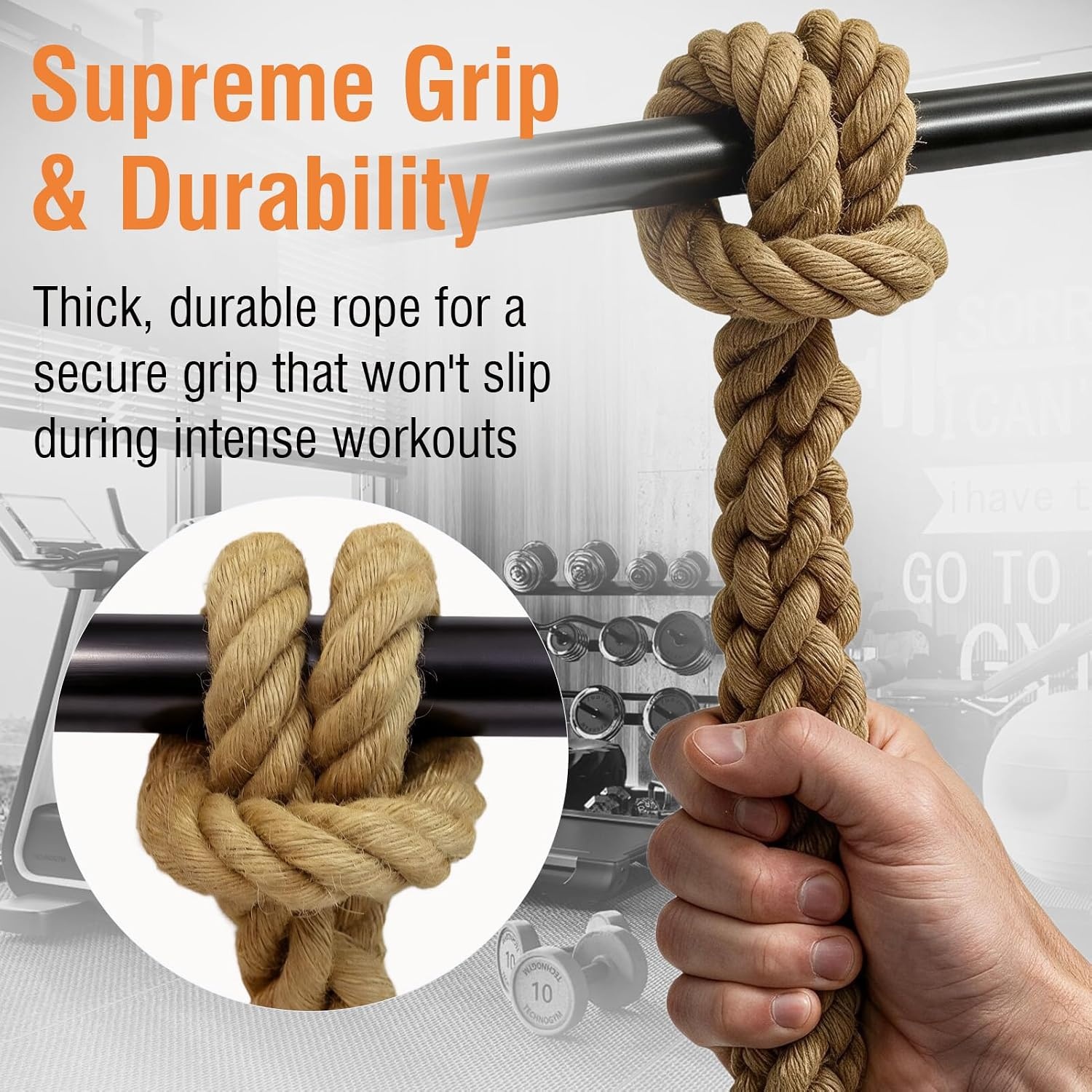 image:imageRope Grips for Pull Ups Heavy Duty 2inch Thick Grip Strength Training