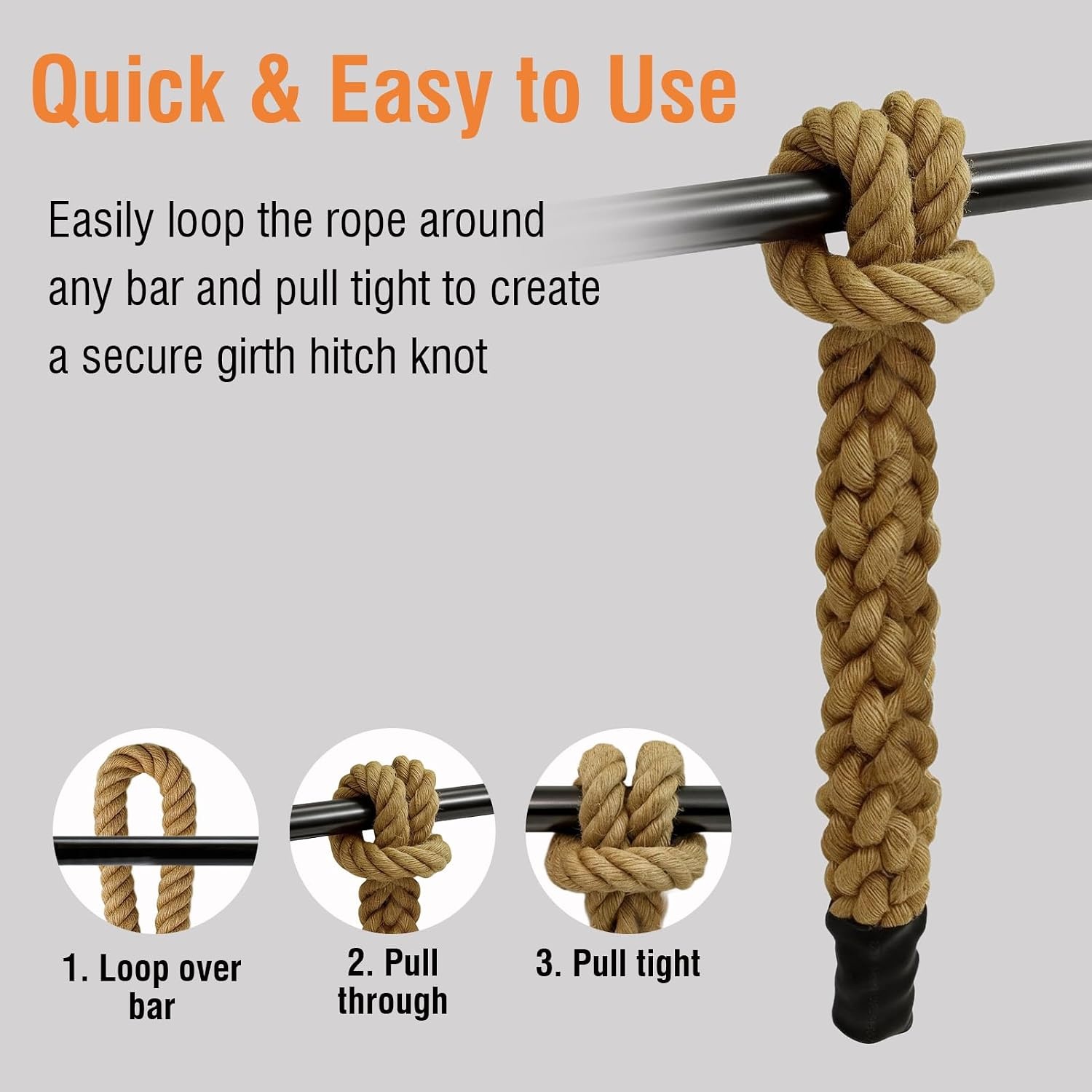 image:imageRope Grips for Pull Ups Heavy Duty 2inch Thick Grip Strength Training