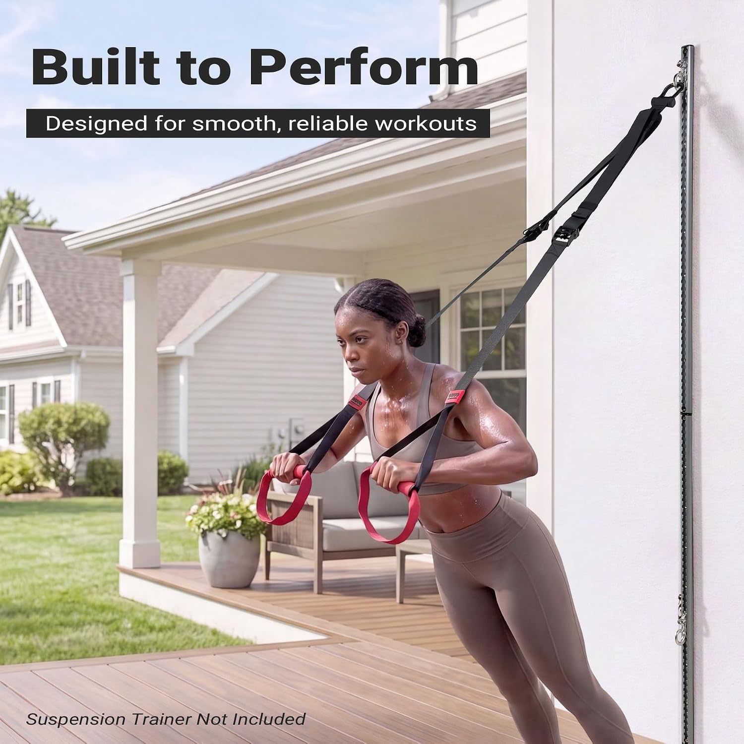 image:imageSliding Wall Anchor Rail System Adjustable Height for Resistance BandsGrey