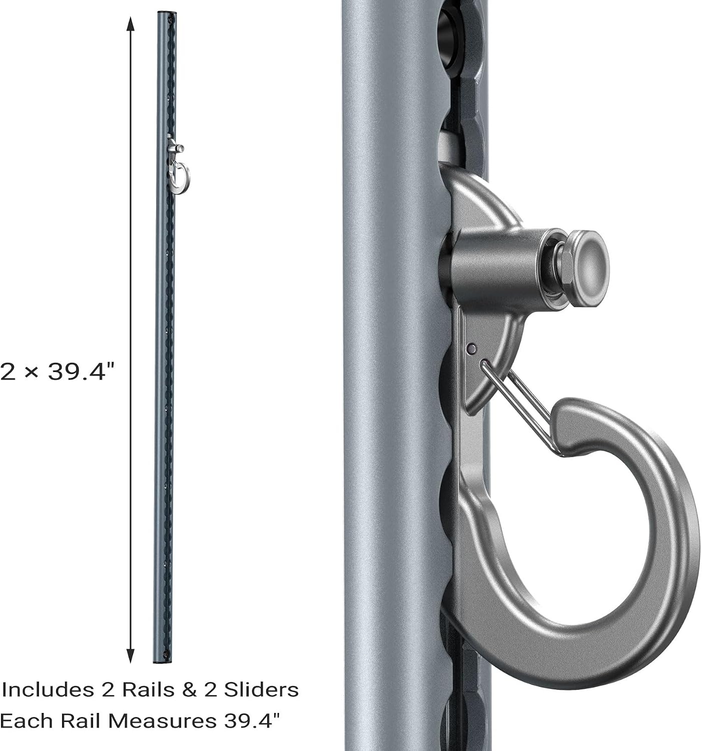 image:imageSliding Wall Anchor Rail System Adjustable Height for Resistance BandsGrey