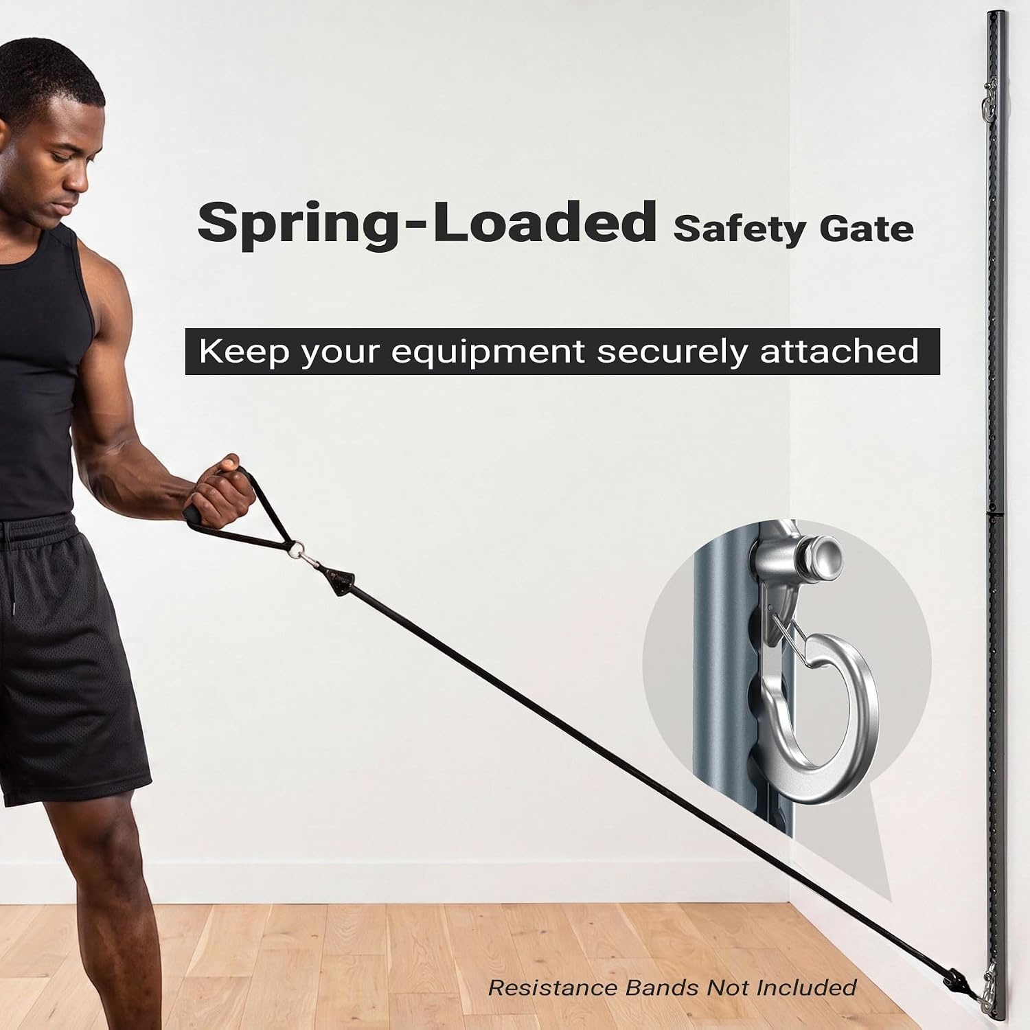image:imageSliding Wall Anchor Rail System Adjustable Height for Resistance BandsGrey