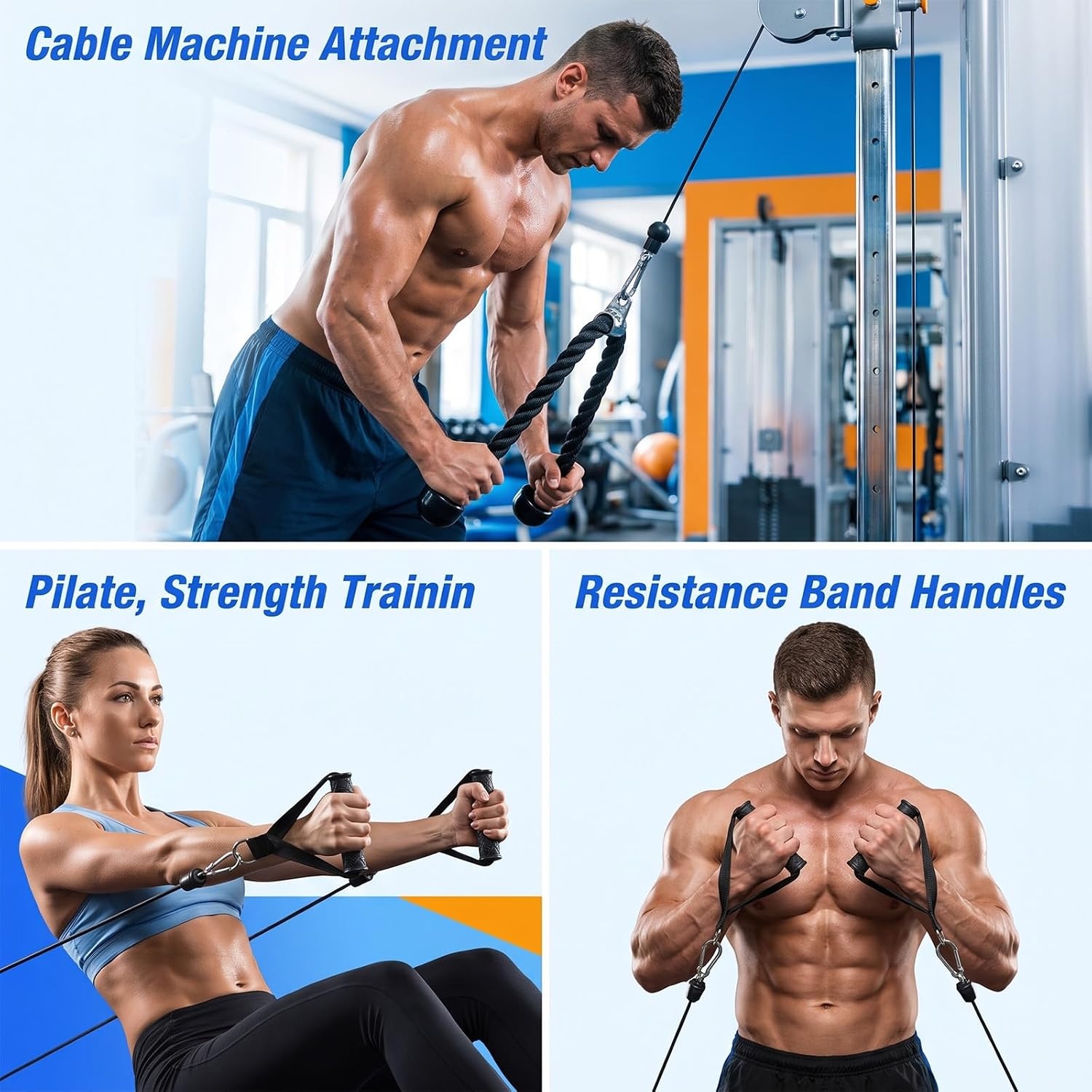 image:imageSmith Machine Attachments 7 Cable Pulldown Attachments for Home System