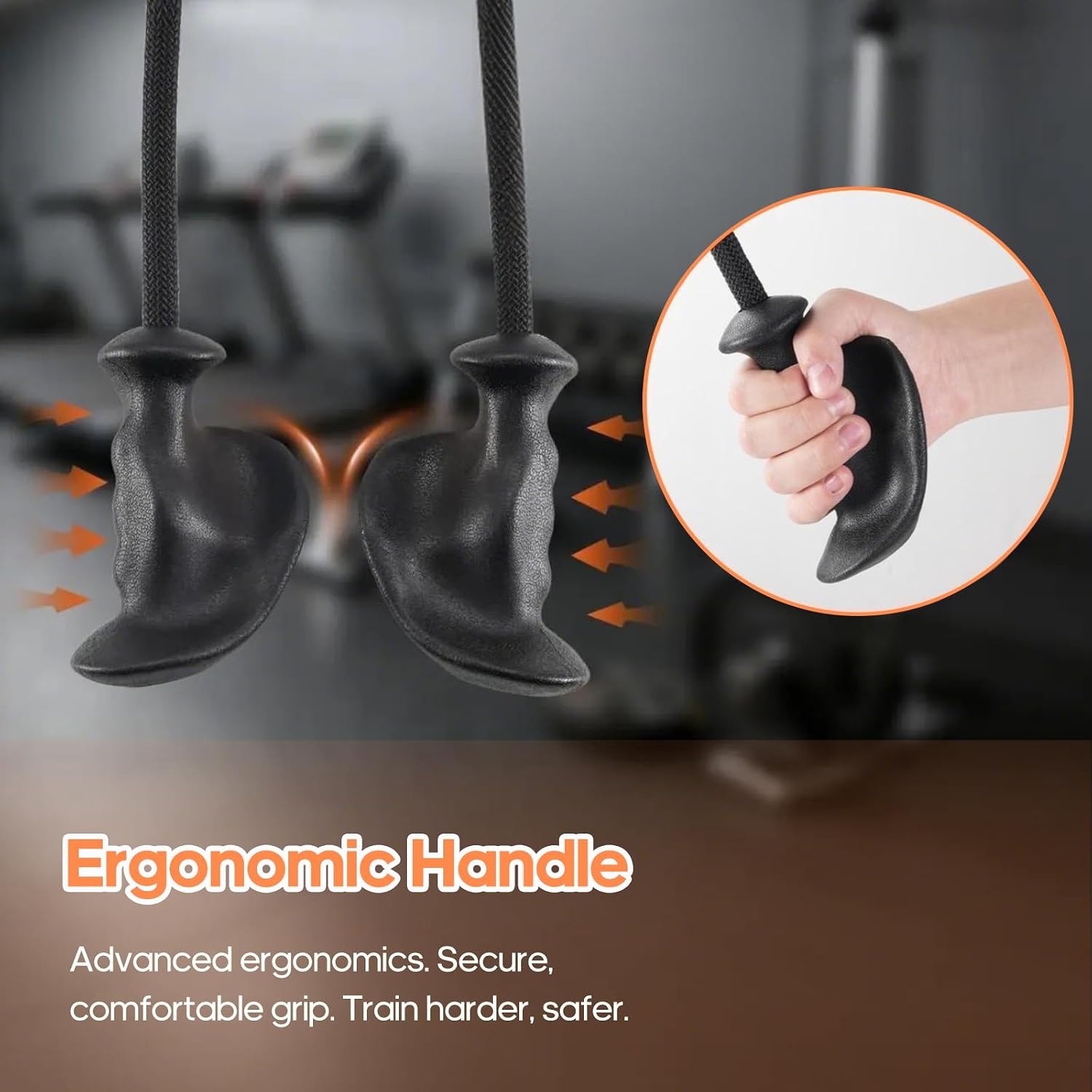 image:imageTricep Rope Pull Down Attachment with Ergonomic HandlesTriceps Rope for Cable Machine Pulley SystemHome Gym AccessoriesBlack