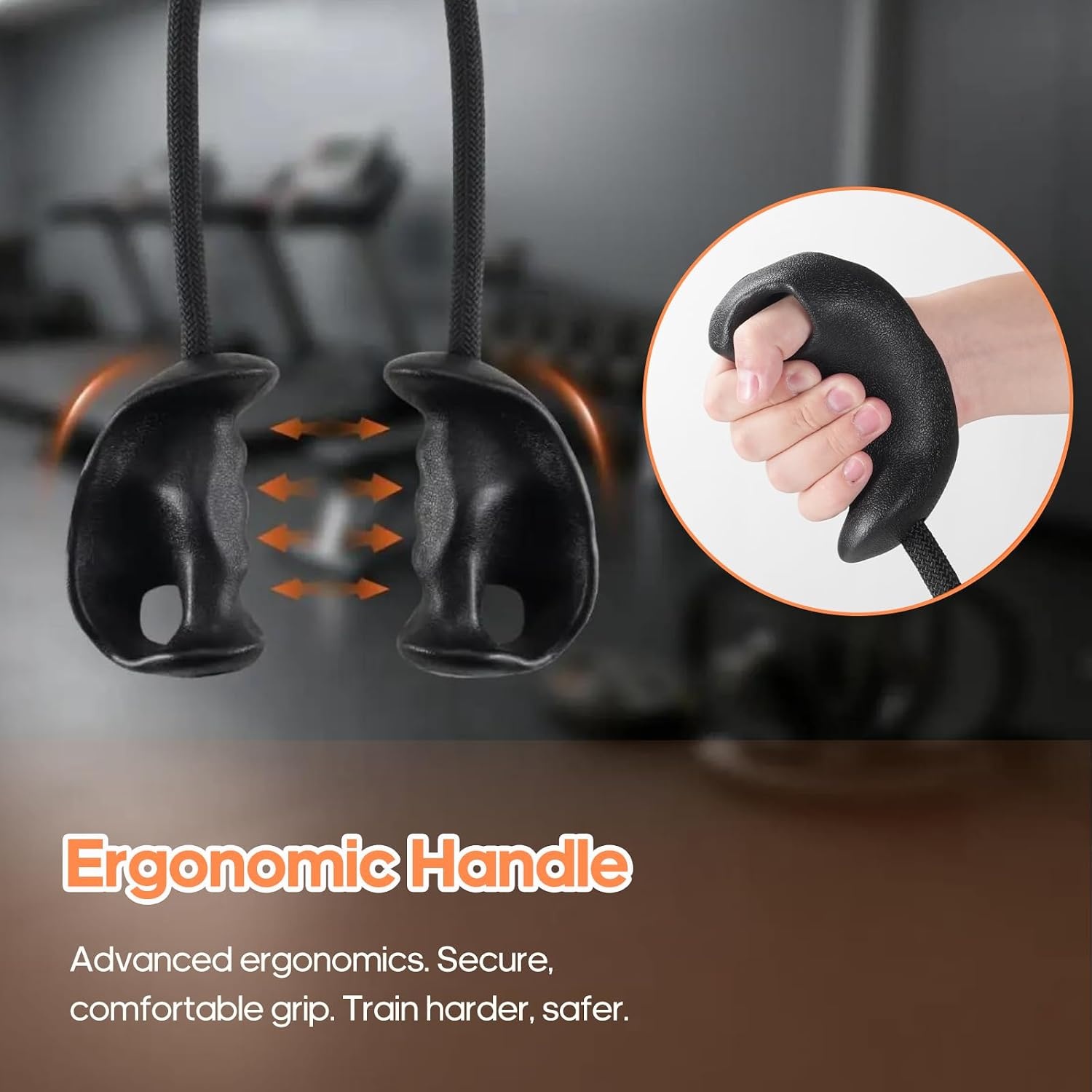 image:imageTricep Rope Pull Down Attachment with Ergonomic HandlesTriceps Rope for Cable Machine Pulley SystemHome Gym AccessoriesDark