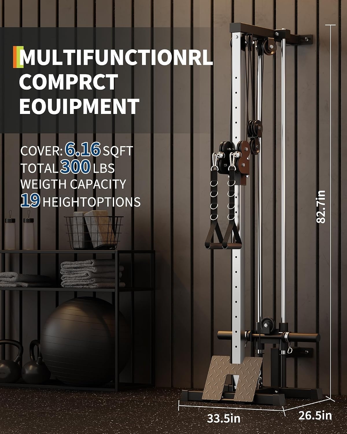 image:imageWall Mount Cable Station 19 Position Dual Pulley SystemBlack
