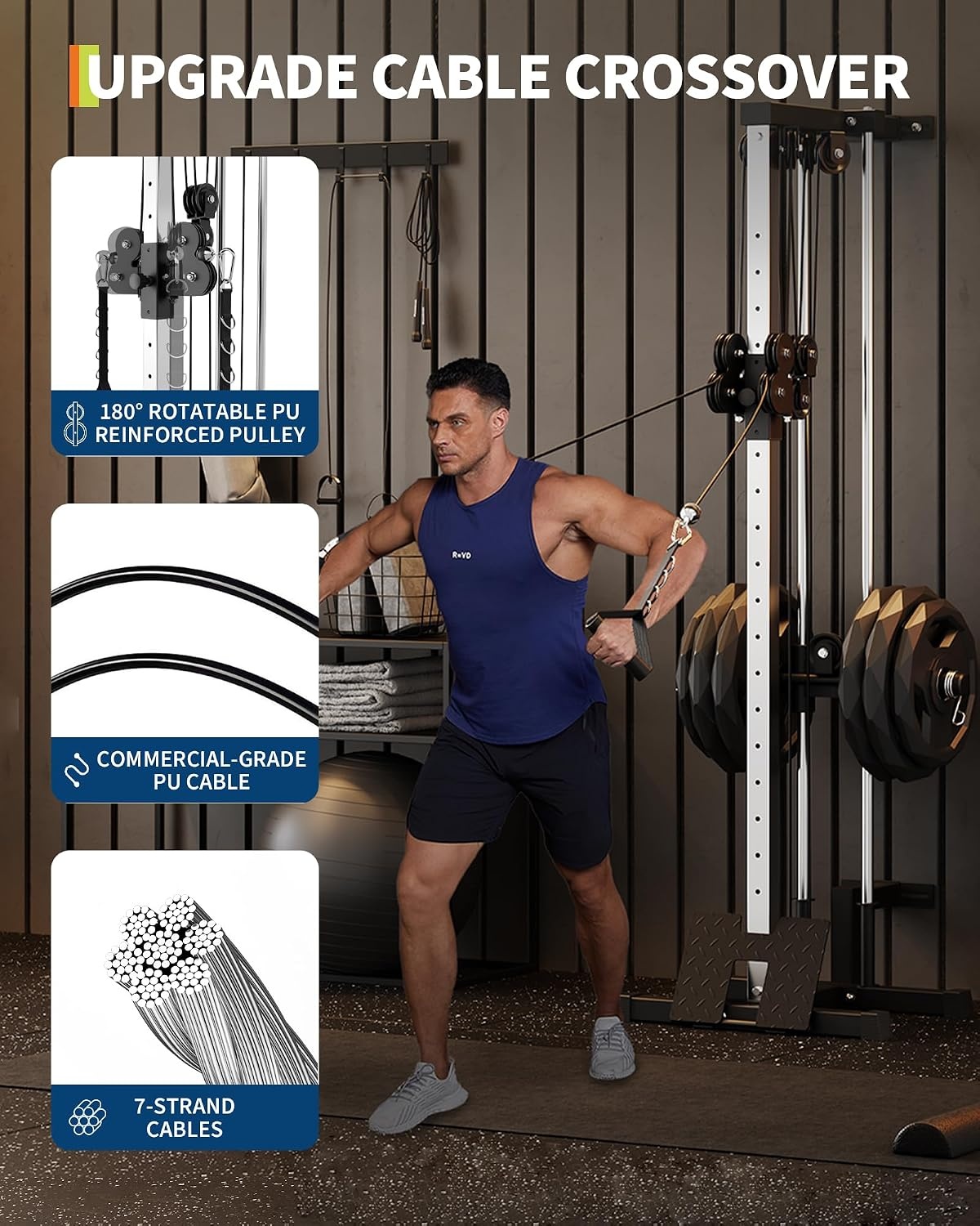 image:imageWall Mount Cable Station 19 Position Dual Pulley SystemBlack