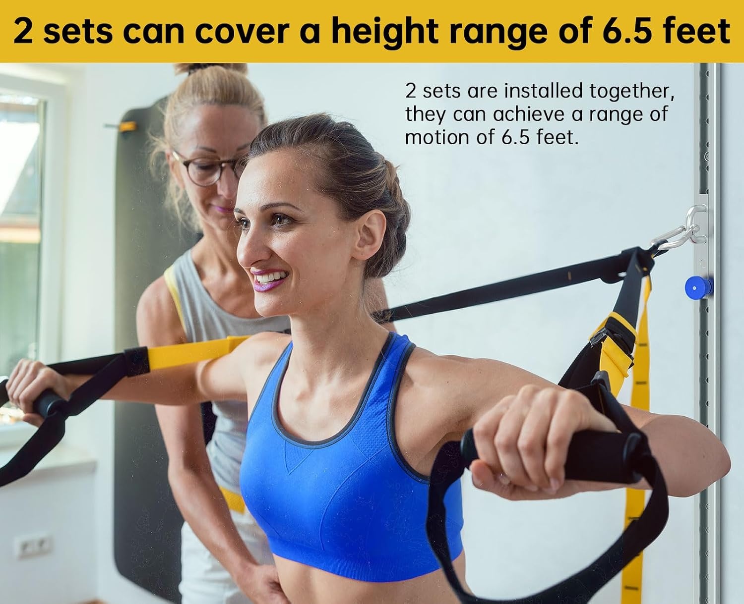 image:imageWallMounted Anchor Fitness System Adjustable MultiFunctional Space Saving Home Gym Solution for Strength TrainingAdjustable Workout Wall Anchor System1 PackBlue