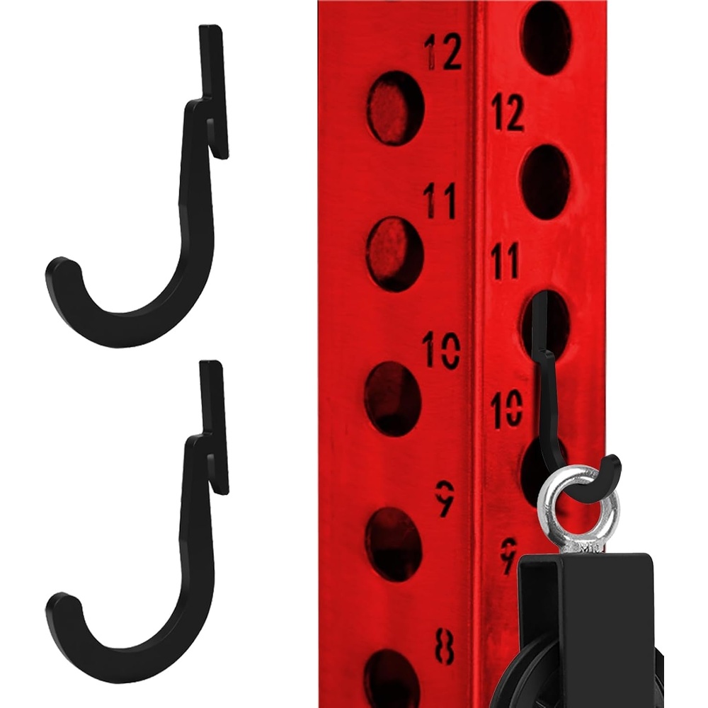 image:image8PSC Power Rack Attachments HooksSquat Rack Accessories HookDIY Storage Hook for Resistance Bands Barbell Collars and Gym Accessories 8PCSBlack2PCS