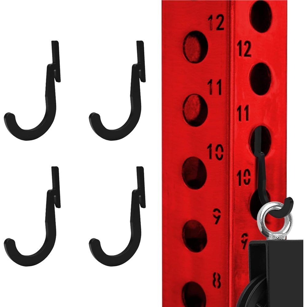 image:image8PSC Power Rack Attachments HooksSquat Rack Accessories HookDIY Storage Hook for Resistance Bands Barbell Collars and Gym Accessories 8PCSBlack4PCS