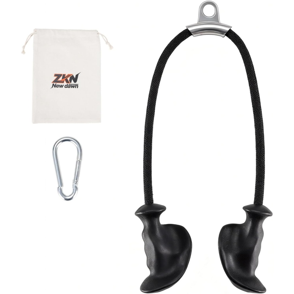 image:imageTricep Rope Pull Down Attachment with Ergonomic HandlesTriceps Rope for Cable Machine Pulley SystemHome Gym AccessoriesBlack