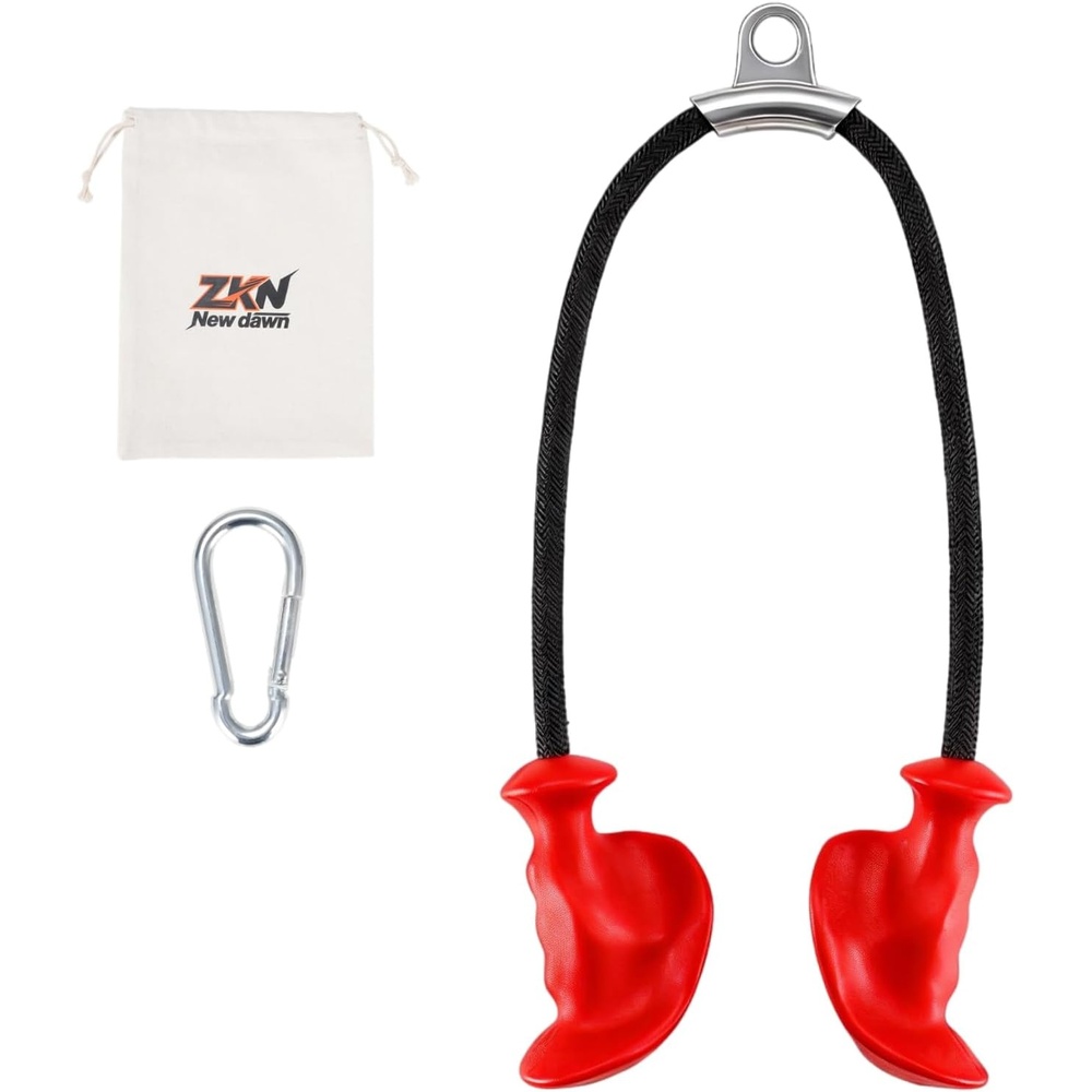 image:imageTricep Rope Pull Down Attachment with Ergonomic HandlesTriceps Rope for Cable Machine Pulley SystemHome Gym AccessoriesRed
