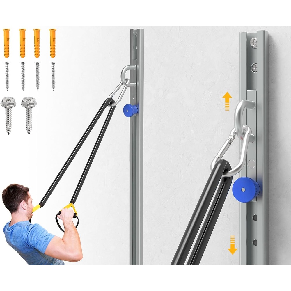 image:imageWallMounted Anchor Fitness System Adjustable MultiFunctional Space Saving Home Gym Solution for Strength TrainingAdjustable Workout Wall Anchor System1 PackBlue