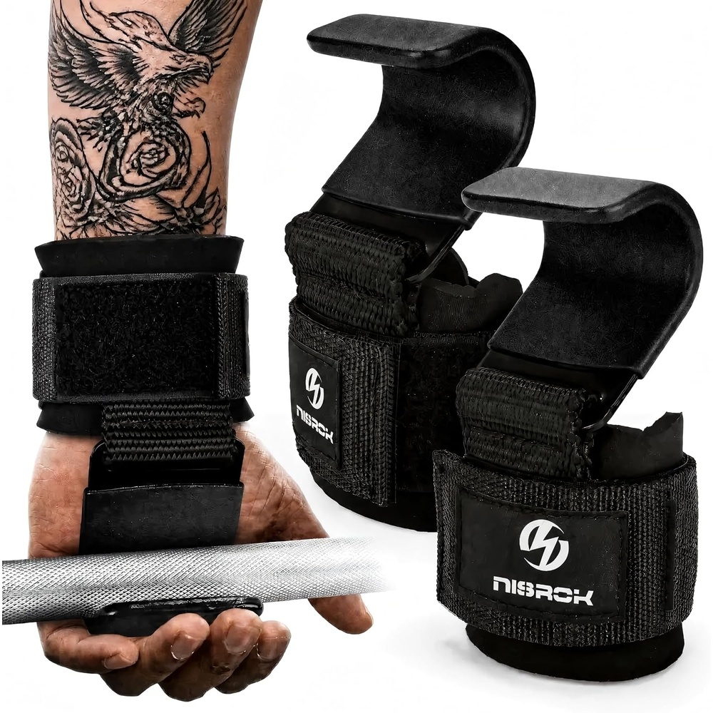 image:imageWeight Lifting Grips Pair Wrist Support for Heavy Lifting Deadlifts Pull Ups Powerlifting amp Gym WorkoutsBlack
