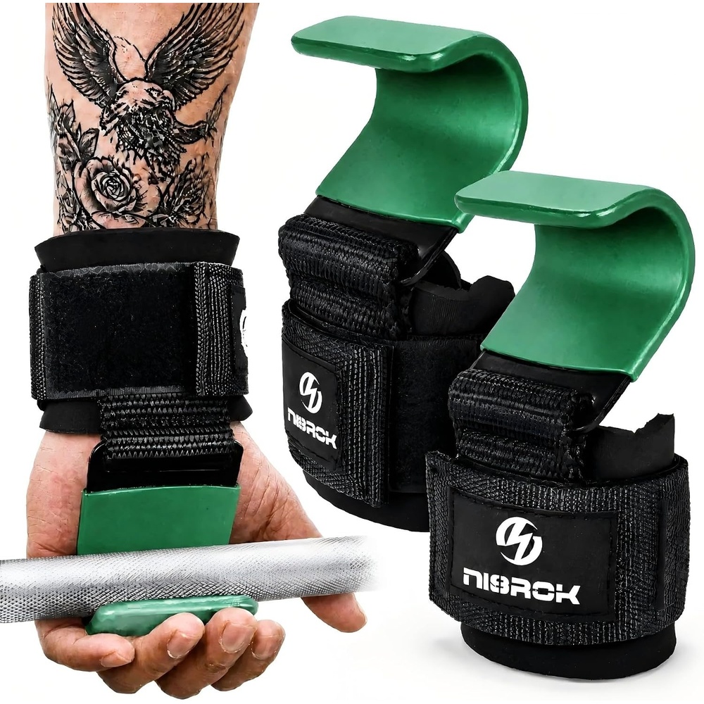 image:imageWeight Lifting Grips Pair Wrist Support for Heavy Lifting Deadlifts Pull Ups Powerlifting amp Gym WorkoutsGreen