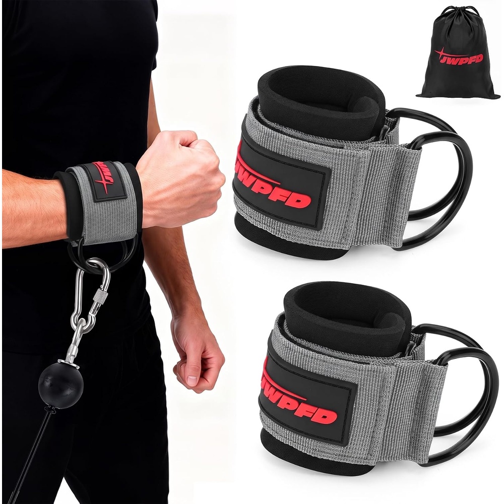 image:imageWrist Straps for Cable Machines Wrist Cuffs for Men Woman Neoprene Padded Straps for Gym Strength Training EquipmentGray