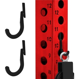 8PSC Power Rack Attachments Hooks,Squat Rack Accessories Hook,DIY Storage Hook for Resistance Bands Barbell Collars and Gym Accessories (8PCS-Black)(2PCS)