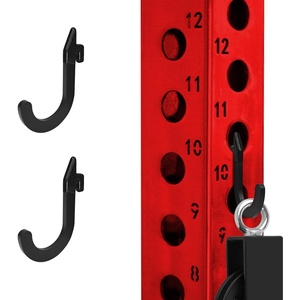 8PSC Power Rack Attachments Hooks,Squat Rack Accessories Hook,DIY Storage Hook for Resistance Bands Barbell Collars and Gym Accessories (8PCS-Black)(2PCS-Black)
