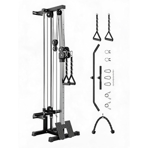 Wall Mount Cable Station, 19 Position Dual Pulley System(Black)