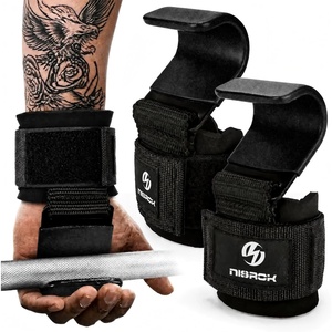 Weight Lifting Grips (Pair), Wrist Support for Heavy Lifting, Deadlifts, Pull Ups, Powerlifting & Gym Workouts(Black)