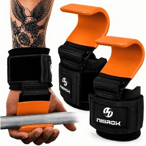Weight Lifting Grips (Pair), Wrist Support for Heavy Lifting, Deadlifts, Pull Ups, Powerlifting & Gym Workouts(Orange)