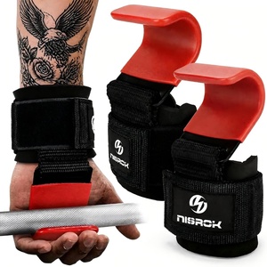 Weight Lifting Grips (Pair), Wrist Support for Heavy Lifting, Deadlifts, Pull Ups, Powerlifting & Gym Workouts(Red)